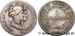 ITALIA - PRINCIPATO DI LUCCA E PIOMBINO - FELICE BACCIOCHI E ELISA BONAPARTE 5 Franchi  1808 Florence