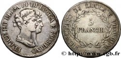 ITALY - PRINCIPALTY OF LUCCA AND PIOMBINO - FELIX BACCIOCHI AND ELISA BONAPARTE 5 Franchi 1807 Florence