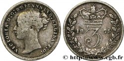 ROYAUME-UNI 3 Pence Victoria “Bun Head” 1875 