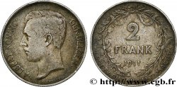 BELGIQUE 2 Frank (Francs) Albert Ier légende flamande 1911 Bruxelles