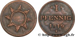 ALLEMAGNE - VILLE LIBRE DE FRANCFORT 1 Pfennig (monnaie de nécessité) 1819 