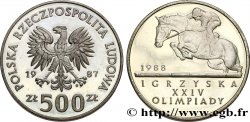 POLOGNE 500 Zlotych Pr oof XXIVe Olympiades - équitation 1987 Varsovie