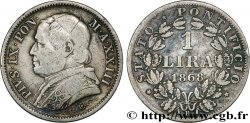 ITALY - PAPAL STATES - PIUS IX (Giovanni Maria Mastai Ferretti) 1 Lire an XXIII 1868 Rome