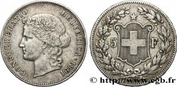 SVIZZERA  5 Francs Helvetia buste 1891 Berne