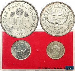 HONGRIE Série FDC - 2 monnaies - 50e anniversaire des soviets du 31 mars 1919 1969 Budapest