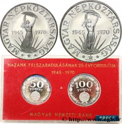 UNGARN Série Proof - 2 monnaies - Forint 25e anniversaire de la Libération 1945-1970 1970 Budapest