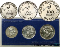 HUNGARY Série FDC - 3 monnaies - 85e anniversaire du compositeur Zoltán Kodály 1967 Budapest