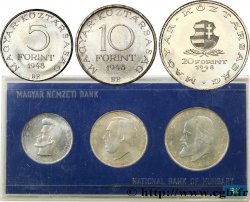 HUNGARY Série FDC - 3 monnaies - 100e anniversaire de la révolution de 1848, Sándor Petőfi 1948 Budapest