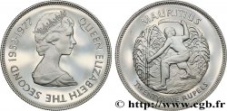 ISLA MAURICIO 25 Roupies Élisabeth II Proof 1977 