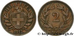 SUIZA 2 Centimes (Rappen) 1912 Berne