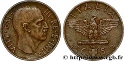 ITALY 5 Centesimi  Victor Emmanuel III 1938 Rome - R