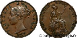 ROYAUME-UNI 1/2 Penny Victoria “tête jeune” 1857 