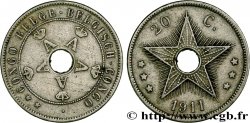 CONGO BELGE 20 Centimes monogramme A (Albert) couronné 1911  TTB 