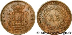 PORTUGAL 20 Reis Marie II 1848  TB+ 