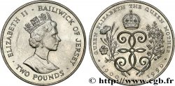 JERSEY 2 Pounds 90 ans de la reine-mère 1990  SPL 