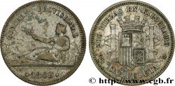 SPAIN 1 Peseta monnayage provisoire avec mention “Gobierno Provisional” 1869 Madrid