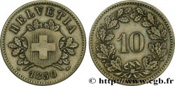 SUISSE 10 Centimes (Rappen) croix suisse 1850 Strasbourg - BB