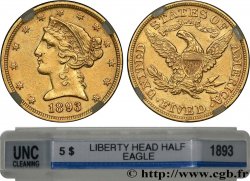 ÉTATS-UNIS D AMÉRIQUE 5 Dollars  Liberty  1893 Philadelphie