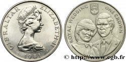 GIBRALTAR 1 Crown Mariage de Charles et Diana 1981  SUP 