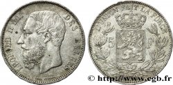 BELGIQUE 5 Francs Léopold II 1870 