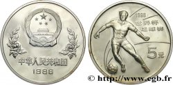 REPUBBLICA POPOLARE CINESE 5 Yuan Proof Coupe du Monde de Football 1986 
