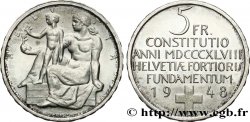 SCHWEIZ 5 Francs centenaire de la constitution suisse 1948 Berne