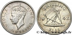 FIJI 1 Shilling Georges  VI / voilier traditionnel 1942 San Francisco - S