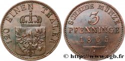 ALLEMAGNE - PRUSSE 3 Pfenninge 1865 Berlin