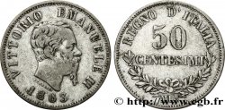 ITALIA 50 Centesimi Victor Emmanuel II 1863 Milan