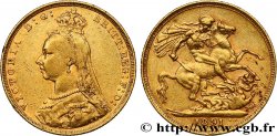 INVESTMENT GOLD 1 Souverain Victoria buste du jubilé 1891 Londres