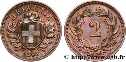 SCHWEIZ 2 Centimes 1893 Berne 
