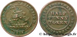 REINO UNIDO (TOKENS) 1/2 Penny TRADE & NAVIGATION  1813 