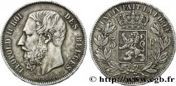 BELGIQUE 5 Francs Léopold II 1867 