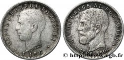 ROMANIA 1 Leu 40e anniversaire de règne du roi Charles Ier 1906 