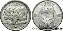 BELGIQUE 100 Francs portraits des quatre rois de Belgique, légende française 1950 
