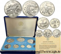 BELIZE Série Proof 8 monnaies emblèmes / oiseaux 1976 Franklin Mint