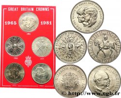 UNITED KINGDOM Série de 5 Crowns 1965-1981 