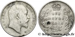 INDIA BRITANNICA 1 Rupee (Roupie) Edouard VII 1907 Calcutta
