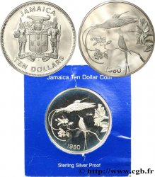 JAMAICA 10 Dollars Proof  1980 Franklin