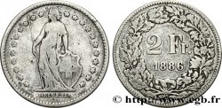 SUIZA 2 Francs Helvetia 1886 Berne