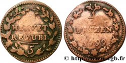 SWITZERLAND - HELVETIC REPUBLIC 1/2 Batzen  1799 Berne - B