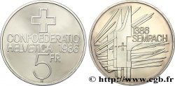 SUIZA 5 Francs Proof 500e anniversaire de la bataille de Sempach 1986 Berne - B