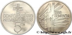 SUIZA 5 Francs Proof 500e anniversaire de la bataille de Sempach 1986 Berne - B