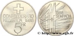SWITZERLAND 5 Francs Proof 500e anniversaire de la bataille de Sempach 1986 Berne - B