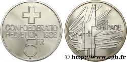 SWITZERLAND 5 Francs Proof 500e anniversaire de la bataille de Sempach 1986 Berne - B