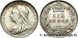 ROYAUME-UNI 6 Pence Victoria “vieille tête” 1896 
