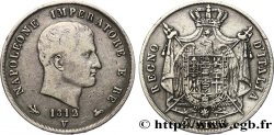 ITALIA 5 lire Napoléon Empereur et Roi d’Italie, 2ème type, tranche en creux 1812 Venise q.BB 