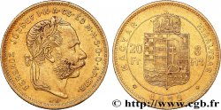 INVESTMENT GOLD 20 Francs or ou 8 Forint, 1e type François-Joseph Ier 1872 Kremnitz