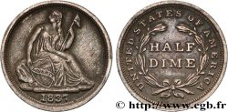 ÉTATS-UNIS D AMÉRIQUE 1/2 Dime (5 Cents) Liberté assise 1837 Philadelphie