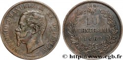 ITALY 10 Centesimi Victor Emmanuel II 1862  XF 